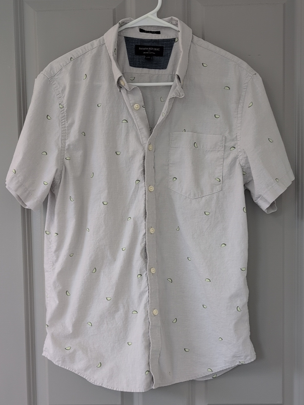 Banana Republic Men's Slim Fit Button Down Short-Sleeve In Lime Print
